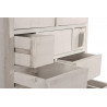 Meuble Semainier Chiffonnier Grainetier Bois Cerusé Blanc 17 Tiroirs Nu 75.5x34x116cm