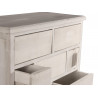 Meuble Semainier Chiffonnier Grainetier Bois Cerusé Blanc 17 Tiroirs Nu 75.5x34x116cm