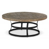 Table Basse Ronde Bois Marron 100x100x40.5cm