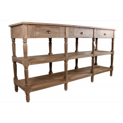 Meuble Console Drapier Bois 3 Tiroirs 199x50x99cm