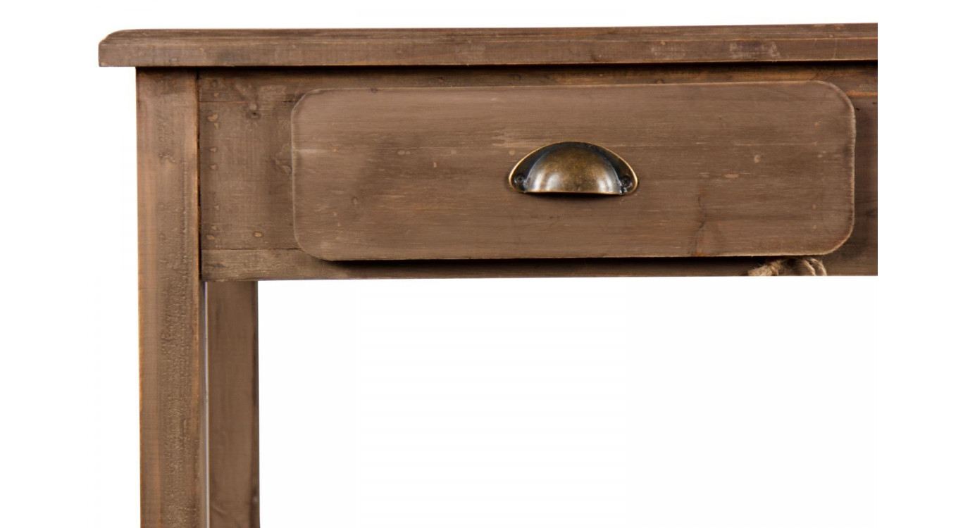 Meuble Console Drapier Bois 2 Tiroirs 100x40x80.5cm