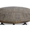 Table Basse Ronde Bois Marron 100x100x40.5cm