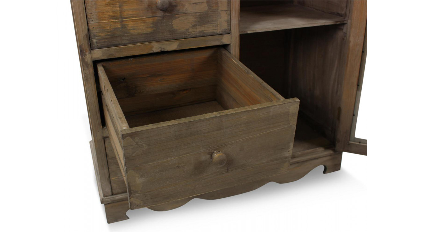 Meuble Bas Rangement Bois 4 Tiroirs 80x40x90cm