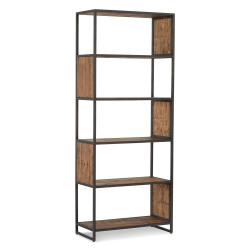 Bücherregal Holz Metall Braun 80x38x198cm