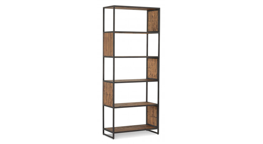 Bücherregal Holz Metall Braun 80x38x198cm