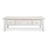 Table Basse 3 Tiroirs Bois Blanc 140x70x45cm