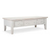 Table Basse 3 Tiroirs Bois Blanc 140x70x45cm