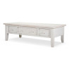 Table Basse 3 Tiroirs Bois Blanc 140x70x45cm