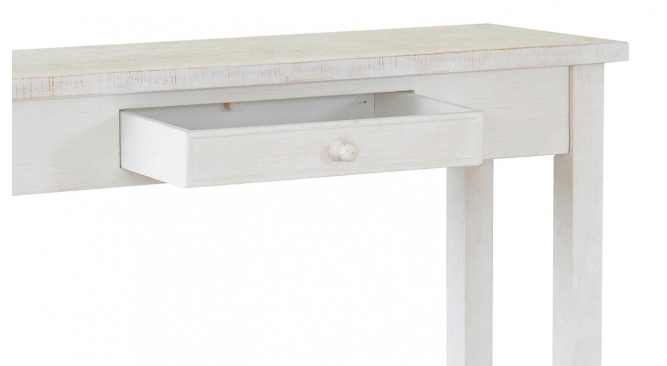 Console 1 Tiroir Bois Blanc 120x41.5x78cm