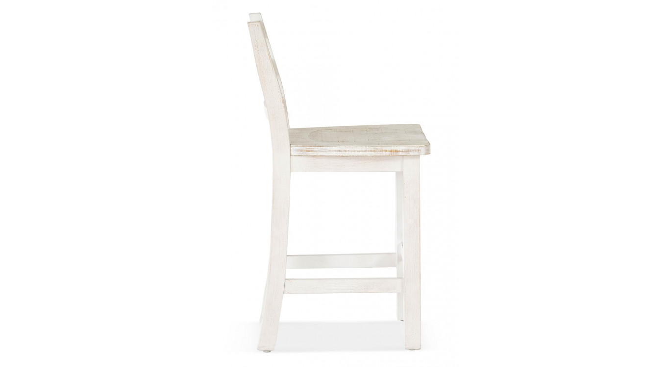 Lot de 2 Chaises Hautes Bois Blanc 47x51x95cm