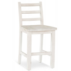 Lot de 2 Chaises Hautes Bois Blanc 47x51x95cm