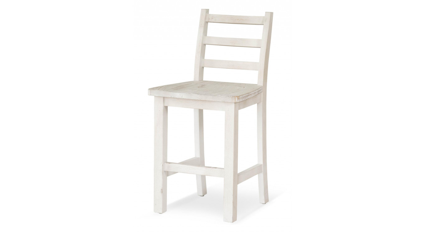 Lot de 2 Chaises Hautes Bois Blanc 47x51x95cm