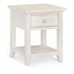 Table De Chevet 1 Tiroir Bois Blanc 50x45x60cm