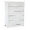 Commode 6 Tiroirs Bois Blanc 100x45x129cm