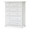 Commode 6 Tiroirs Bois Blanc 100x45x129cm