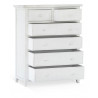 Commode 6 Tiroirs Bois Blanc 100x45x129cm