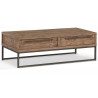 Couchtisch 2 Schubladen Holz Metall Braun 120x60x40cm