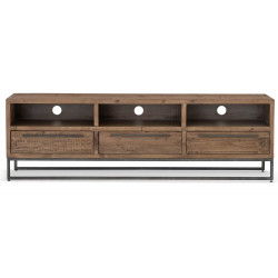 TV-Möbel 3 Schubladen Holz Metall Braun 180x45x55cm