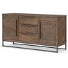 Sideboard mit 3 Schubladen Holz Metall Braun 157.5x45x81cm