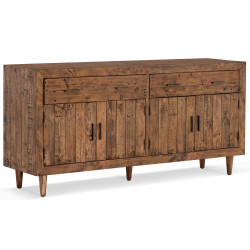 Buffet 2 Tiroirs Bois Marron 180x45x85cm