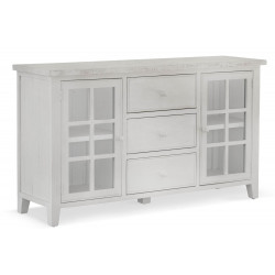 Buffet 3 Tiroirs Bois Blanc 160x45x90cm