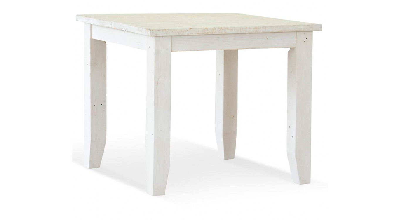 Table à Manger Bois Blanc 90x90x77.5cm