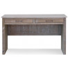 Bureau 2 Tiroirs Bois Marron 130x55x76cm