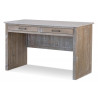 Bureau 2 Tiroirs Bois Marron 130x55x76cm