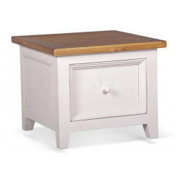 Nachttisch 1 Schublade Holz Weiß 60x60x50cm