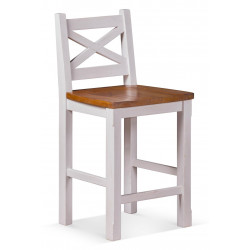 Lot de 2 Chaises Hautes Bois Blanc 47x46.5x95cm