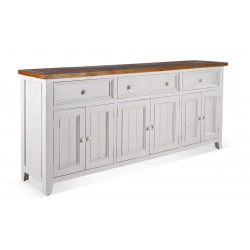 Buffet 3 Tiroirs Bois Blanc 210x45x90cm