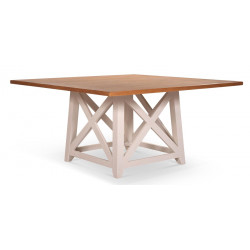 Table à Manger Bois Blanc 150x150x77cm