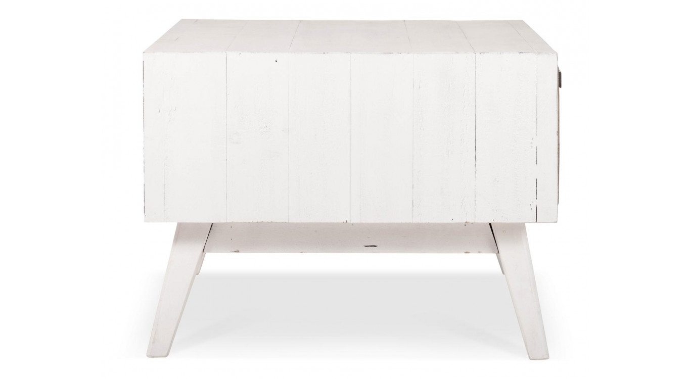 Table Basse 1 Tiroir Bois Blanc 120x60x45cm