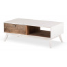 Table Basse 1 Tiroir Bois Blanc 120x60x45cm