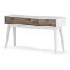 Console 3 Tiroirs Bois Blanc 140x35x75cm