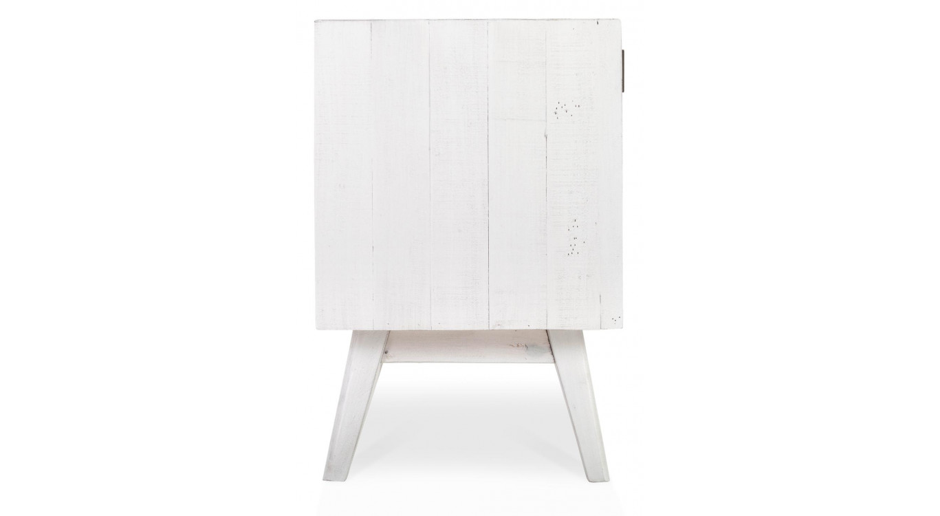 Meuble TV 1 Tiroir Bois Blanc 120x40x60cm