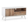 Meuble TV 1 Tiroir Bois Blanc 120x40x60cm