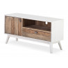 Meuble TV 1 Tiroir Bois Blanc 120x40x60cm