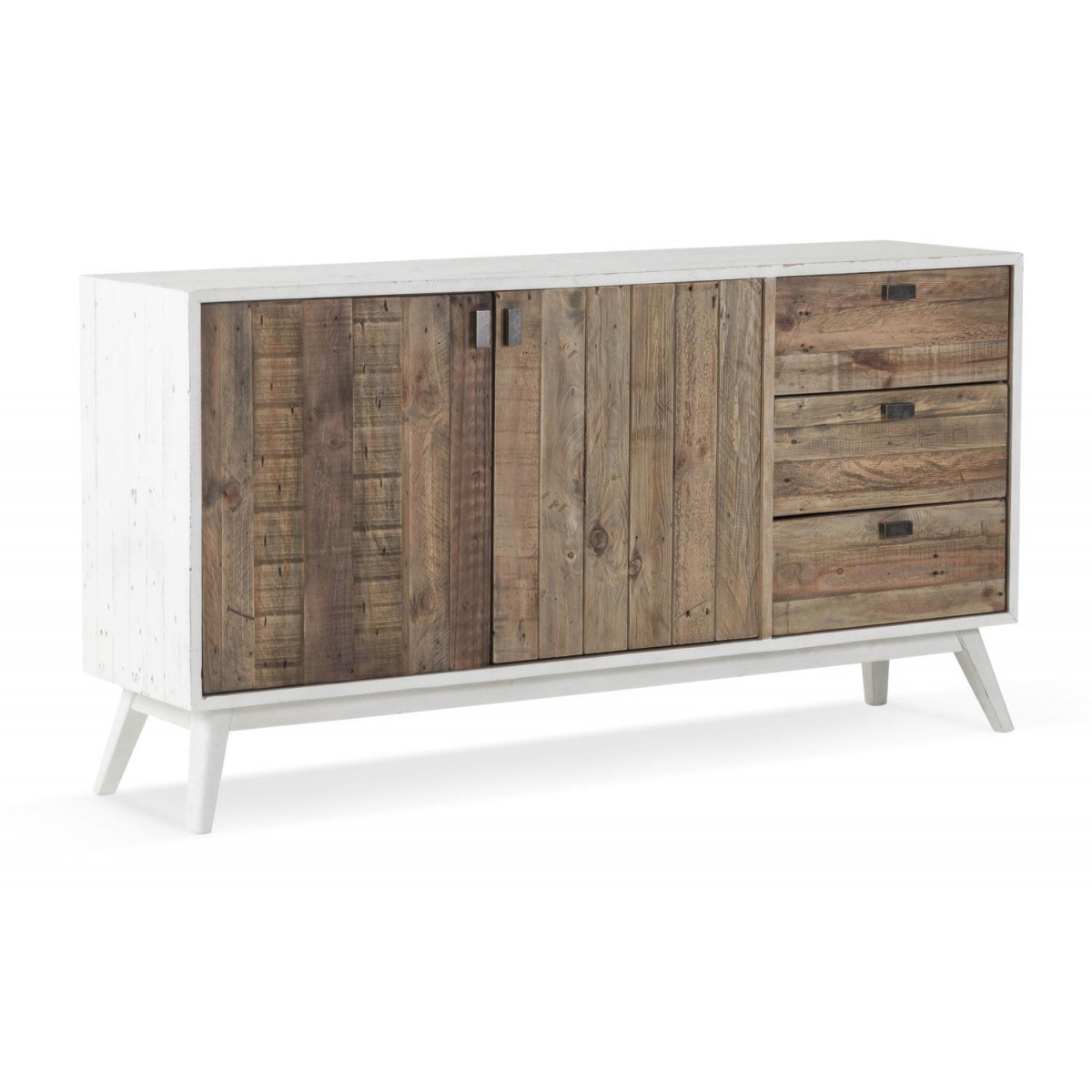 Buffet 3 Tiroirs Bois Blanc 160x40x85cm