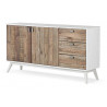 Buffet 3 Tiroirs Bois Blanc 160x40x85cm