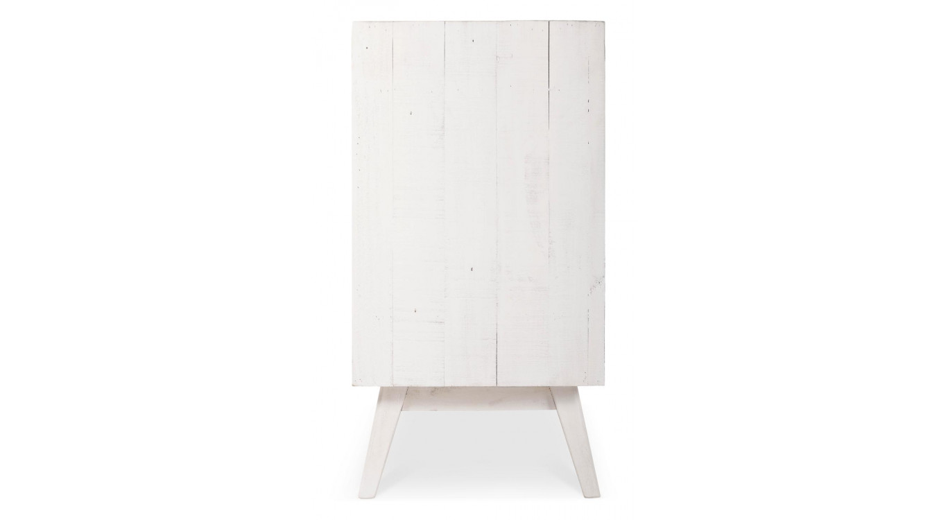 Commode 6 Tiroirs Bois Blanc 130x45x85cm