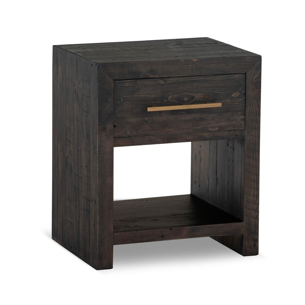 Table De Chevet 1 Tiroir Bois Marron 55x45x65cm