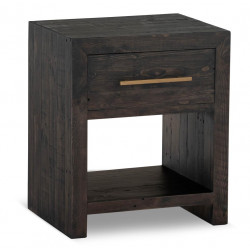 Table De Chevet 1 Tiroir Bois Marron 55x45x65cm