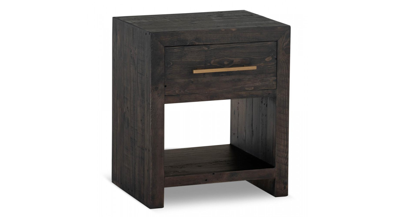 Table De Chevet 1 Tiroir Bois Marron 55x45x65cm