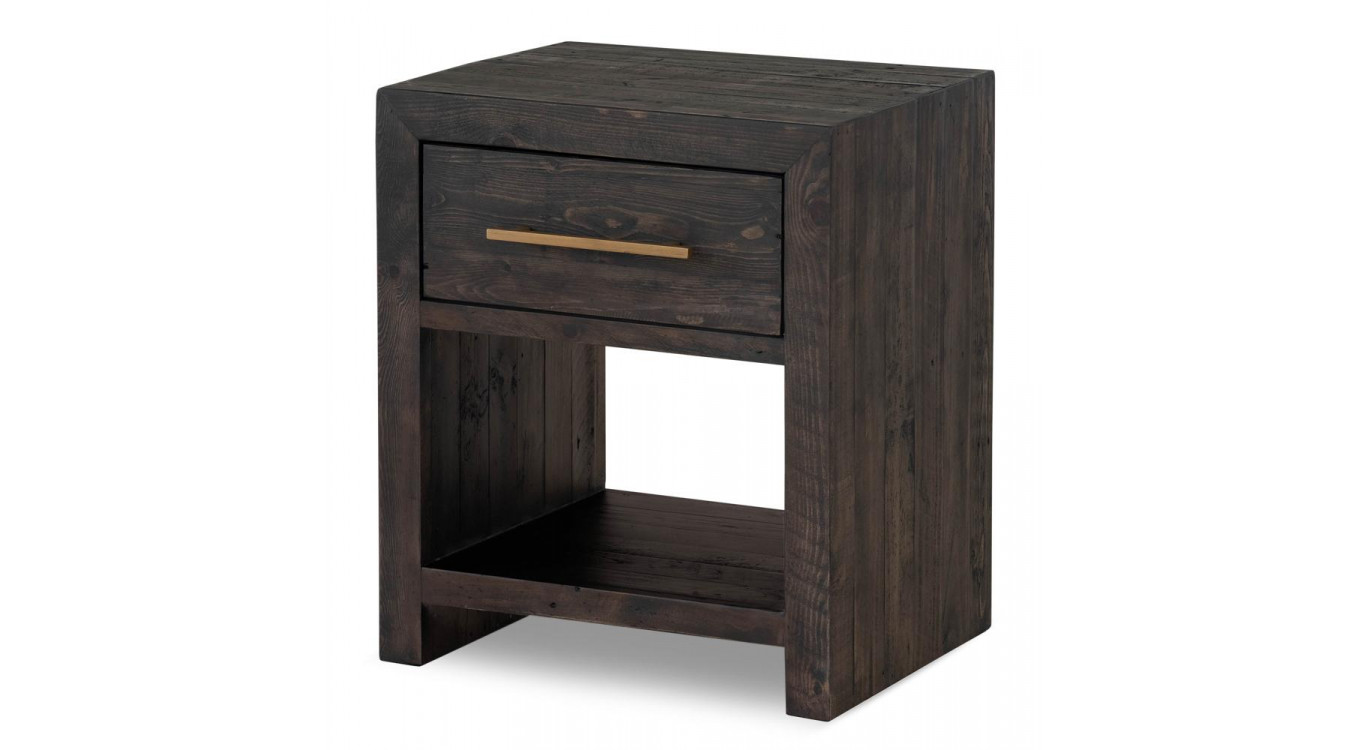 Table De Chevet 1 Tiroir Bois Marron 55x45x65cm