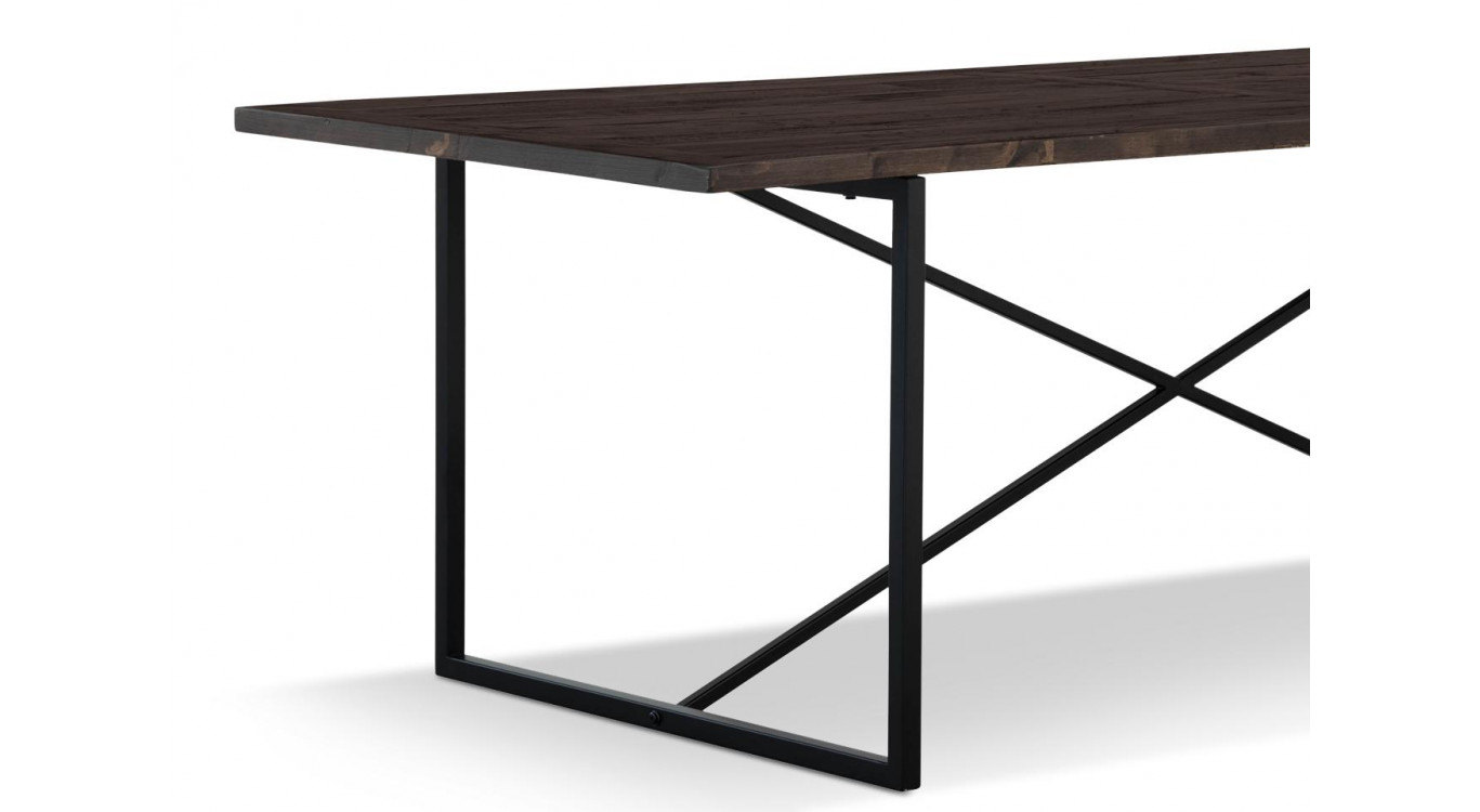 Table à Manger Bois Métal Marron 230x100x76cm