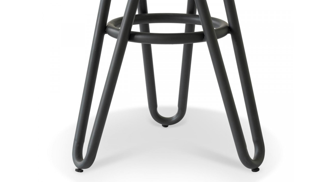 Tabouret Bois Métal Noir 45x45x65cm