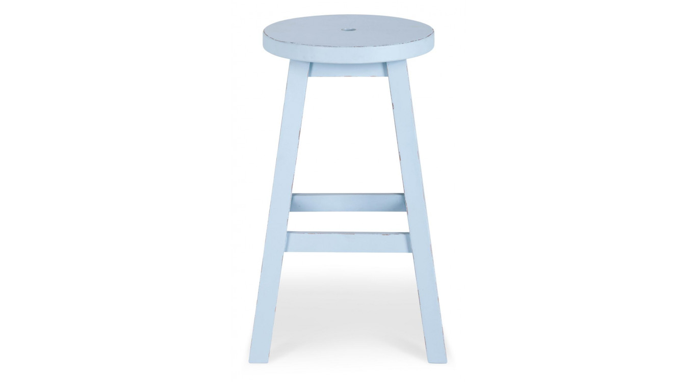 Tabouret Bois Bleu 40x40x65cm