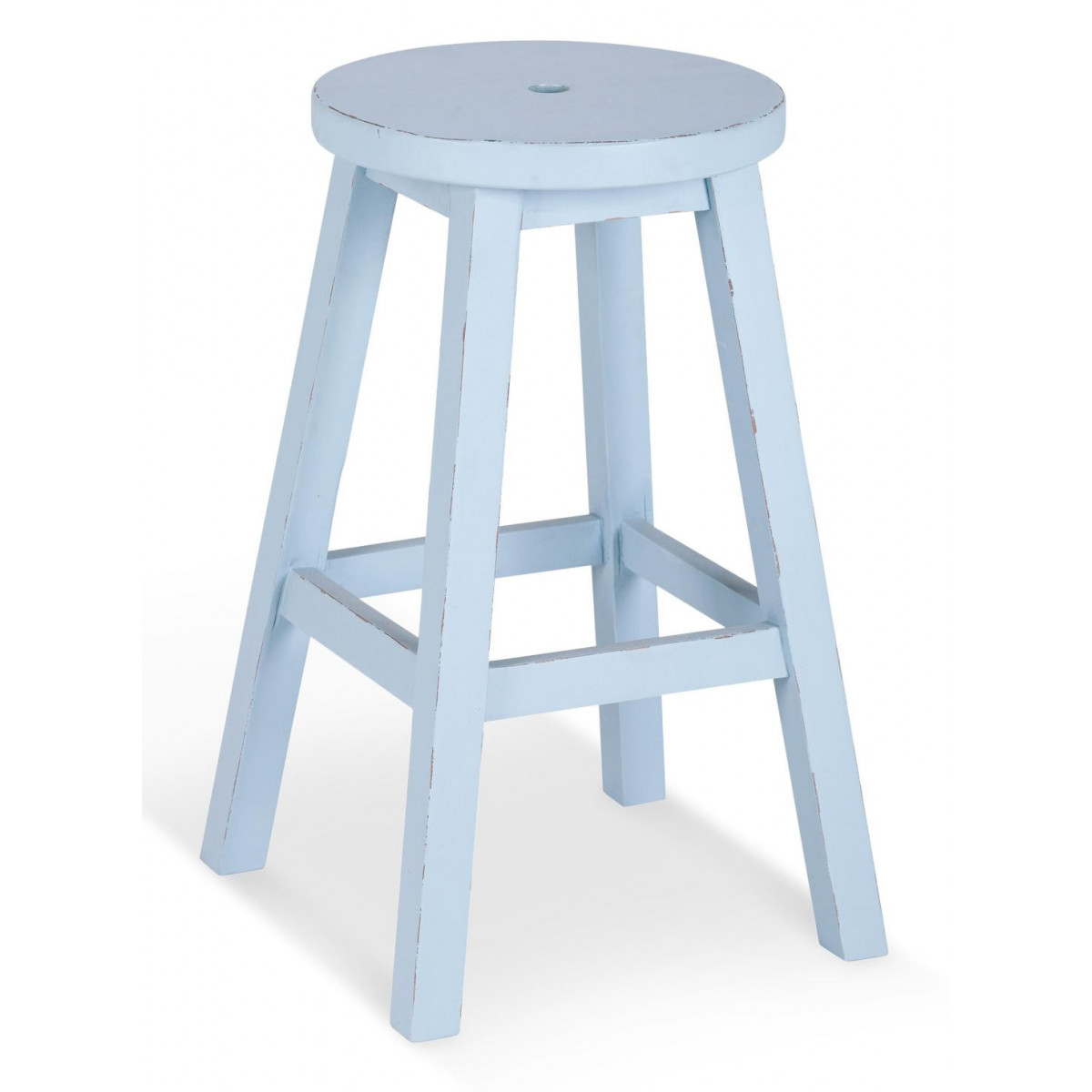 Tabouret Bois Bleu 40x40x65cm