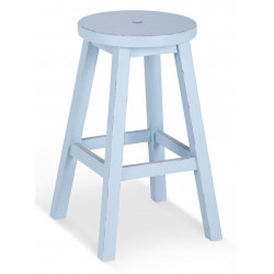 Tabouret Bois Bleu 40x40x65cm